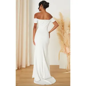 NEW Lulus Loveliest Aura White Off-the-Shoulder Mermaid Maxi Dress Wedding XS thumbnail 3