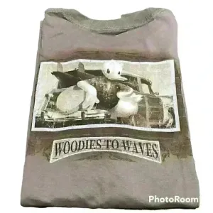 *New* Donald Duck Woodies to Waves ‎ Light Brown T-shirt Sz L thumbnail 1