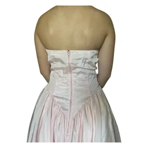 1980s ZUM ZUM Pink Strapless Beaded Sweetheart Prom Dress – ILGWU USA small thumbnail 10