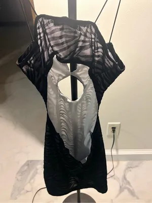 SHEIN Black Zebra-Print Cutout Mini Dress thumbnail 5
