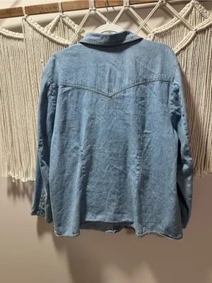 Denim&Co Light Blue Denim Blazer with Flap Pockets thumbnail 2