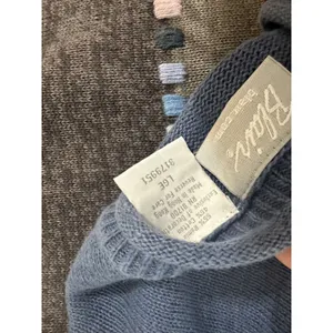 Blair Womens Large Sweater Colorblock Cotton Blend Long‎ Sleeve Blue Gray Round thumbnail 2