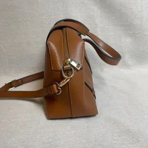 Brown Vegan Leather Doctor Bag Style Crossbody Purse thumbnail 5