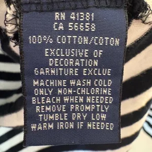 Ralph Lauren Navy White Striped V-Neck Long Sleeve‎ Cotton Tee Shirt Size Medium thumbnail 5