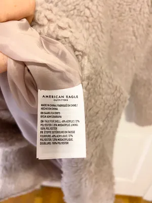 NWOT American eagle purple/gray long teddy jacket thumbnail 8