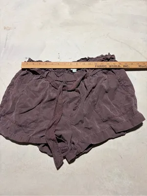Aerie Paperbag Waist Drawstring Shorts Plum burgundy large thumbnail 7