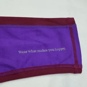 Terez New York Purple Burgundy Colorblock Leggings Crop Top Set M thumbnail 2