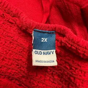 Old‎ Navy Women's Smocked Crepe Top Size 2X Red Babydoll Cropped Milkmaid thumbnail 7