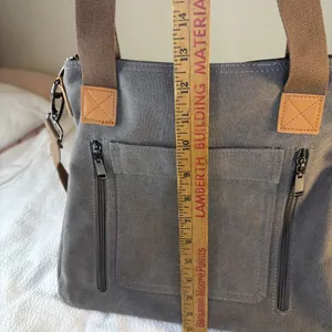 Canvas Handbag for Women Cloth Tote Shoulder Purses Hobo Casual Crossbody Grey thumbnail 6