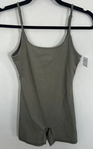 American Eagle Bodysuit Shorts Women’s Medium Sage Cami Straps Stretch Fitted thumbnail 1