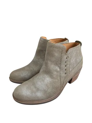 Clarks Neva Lo Taupe Metallic Ankle Leather Booties Women’s Size 8 thumbnail 3