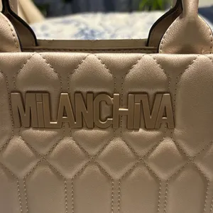 Quilted Metallic Satchel Gold thumbnail 2