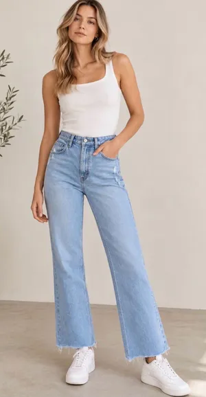 Levi’s 70s High Flare Jeans Size 27 High Rise Flare Raw Hem Light Medium Wash thumbnail 1