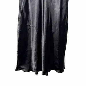 Y2K bebe Black Satin Slip Dress M Cowl Neck Mini Going Out Made USA Minimalist thumbnail 7
