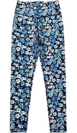 OFFLINE by Aerie Real Me Leggings Womens XS Blue Floral High Rise 7/8 Length thumbnail 1
