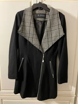 Glen Plaid Detail Skirt Wool Blend Coat thumbnail 2