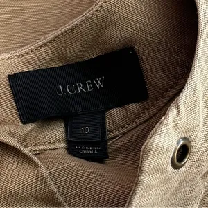 J. Crew‎ Lace up V-Neck Canvas Short Sleeve Khaki Midi Dress Safari Summer 10 thumbnail 9