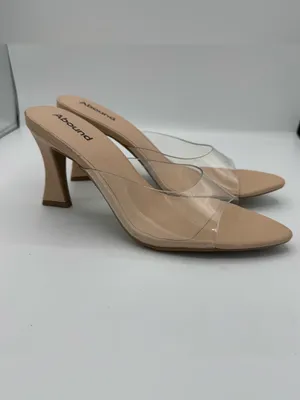 Abound tan nude heels featuring a modern clear PVC strap‎ size 8 classy sexy thumbnail 2