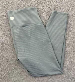 Vuori Inversion Ribbed Leggings Mist Green Athletic Workout Women's Medium x 24 thumbnail 1