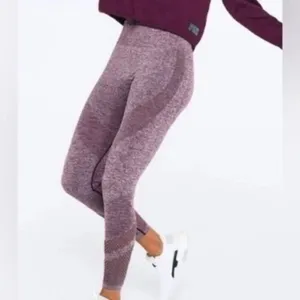 PINK Victoria's Secret‎ Seamless High Rise Leggings XS Heathered Mauve Mesh thumbnail 3