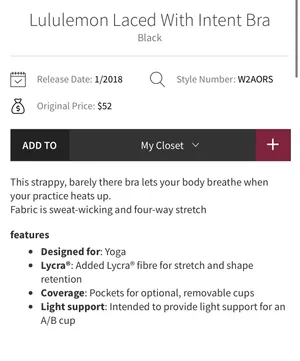 Lululemon Laced With Intent Bra Black 6 thumbnail 10