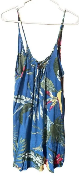 NWT Lagaci size M lace up from swing sundress beach coverup tropical. thumbnail 1