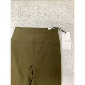 CALIA Womens Essential High-Rise Ribbed Legging Dark Khaki Olive Small WAX62 NWT thumbnail 2