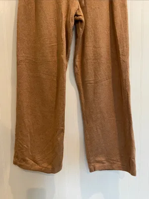 GAP Softest Sweater Sweats Pants Pull On Wide Leg in Camel Tan Size L thumbnail 5