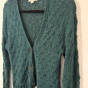 American Eagle Dark Green Knit Cardigan Sz S thumbnail 2