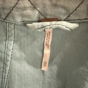 Free People Military Jacket Womens XS‎ Gray Blue Double Cloth Utility Coat thumbnail 4