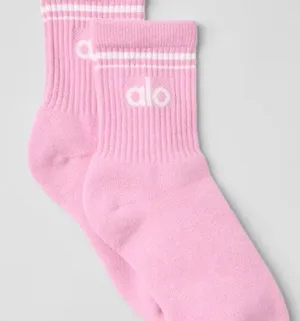 ALO Yoga Pink Crew Socks thumbnail 1