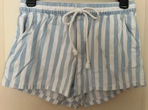 Aerie Blue White Stripe Drawstring Casual Shorts Women's Sz XS thumbnail 1