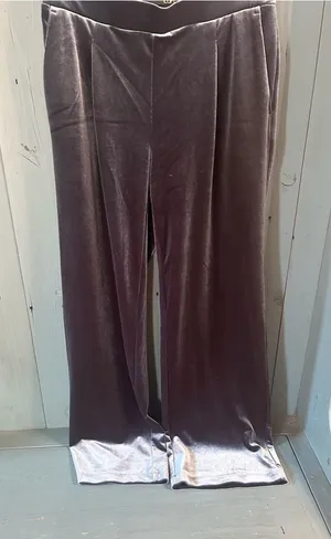 LOFT Gray Velvet Wide-Leg Pull On Pants - Women’s Size Small thumbnail 1