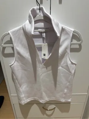 SPANX White Sleeveless V-Neck Mock Collar Tank thumbnail 1