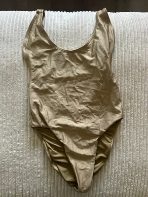 Gold one piece backless swimsuit Size M thumbnail 1