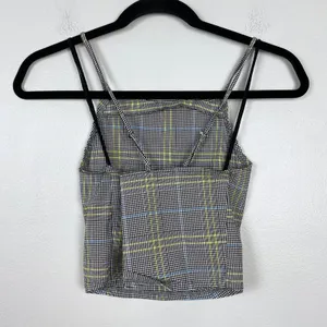 Garage‎ Regina Halter Plaid Cropped Fitted Stretch Retro Inspired Strappy Medium thumbnail 4