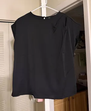 Black short sleeve blouse Size L thumbnail 1