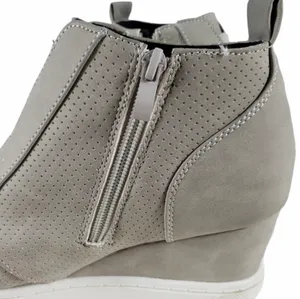 Bootie Sneakers Gray Suede Side Zipper. Size 9 thumbnail 5