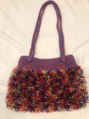 Very Cool Fuzzy Yarn Disco “Groovy” Bag Shoulder Purse thumbnail 11
