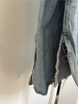 Zara Light Blue Distressed Split Hem Jeans thumbnail 5