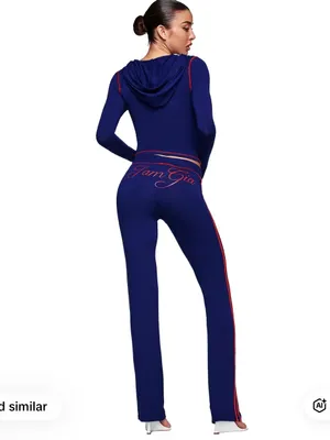 I.AM.GIA Navy Blue Track Pants with Red Stripes thumbnail 2