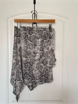 Superdown Women’s Small Gray Snake Print Draped Jumpsuit Romper Asymmetrical Y2K thumbnail 3