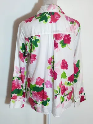Kate Spade Pink Floral Cotton Pajama Set Size Small thumbnail 5