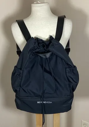 Beyond Yoga Commuter Backpack Black Drawstring Gym Bag thumbnail 1