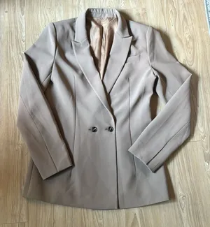 CAMEL DOUBLE BUTTON BLAZER Tan thumbnail 1