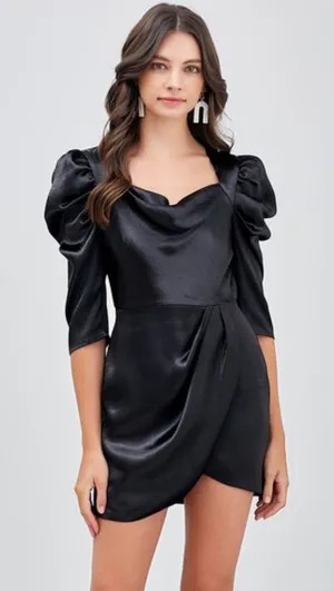 DO+BE Puff Sleeve Silk Dress thumbnail 1