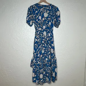 Knox Rose Floral Wrap Midi Dress Boho‎ Chic Casual Women Blue Medium thumbnail 3