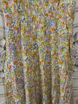 MSK Floral Yellow Rayon Sundress - Lightweight Women's Dress Size Medium thumbnail 8