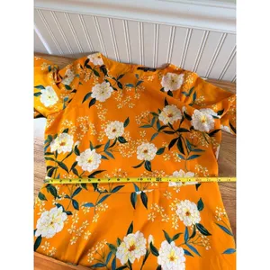 Rachel Rachel Roy Marigold Floral Flutter Sleeve Midi Dress L thumbnail 7