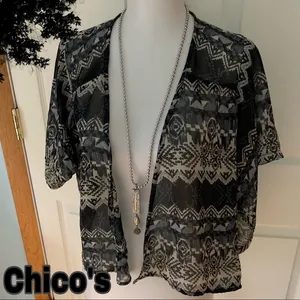 Chico’s silver tone long necklace EUC thumbnail 1